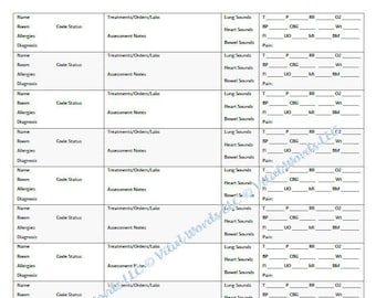 12 Patients/Résidents Feuille de rapport de l'infirmière SLD/SNF/ICF (Version 2)