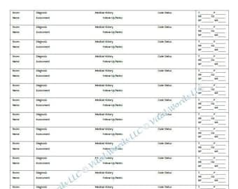 20 Patients/Résidents Feuille de rapport de l'infirmière SLD/SNF/ICF