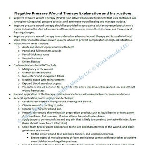 Negative Pressure Wound Therapy Instructions with Photos
