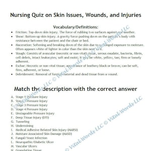 Wounds, Skin, and Pressure Injuries Nurse Knowledge Quiz