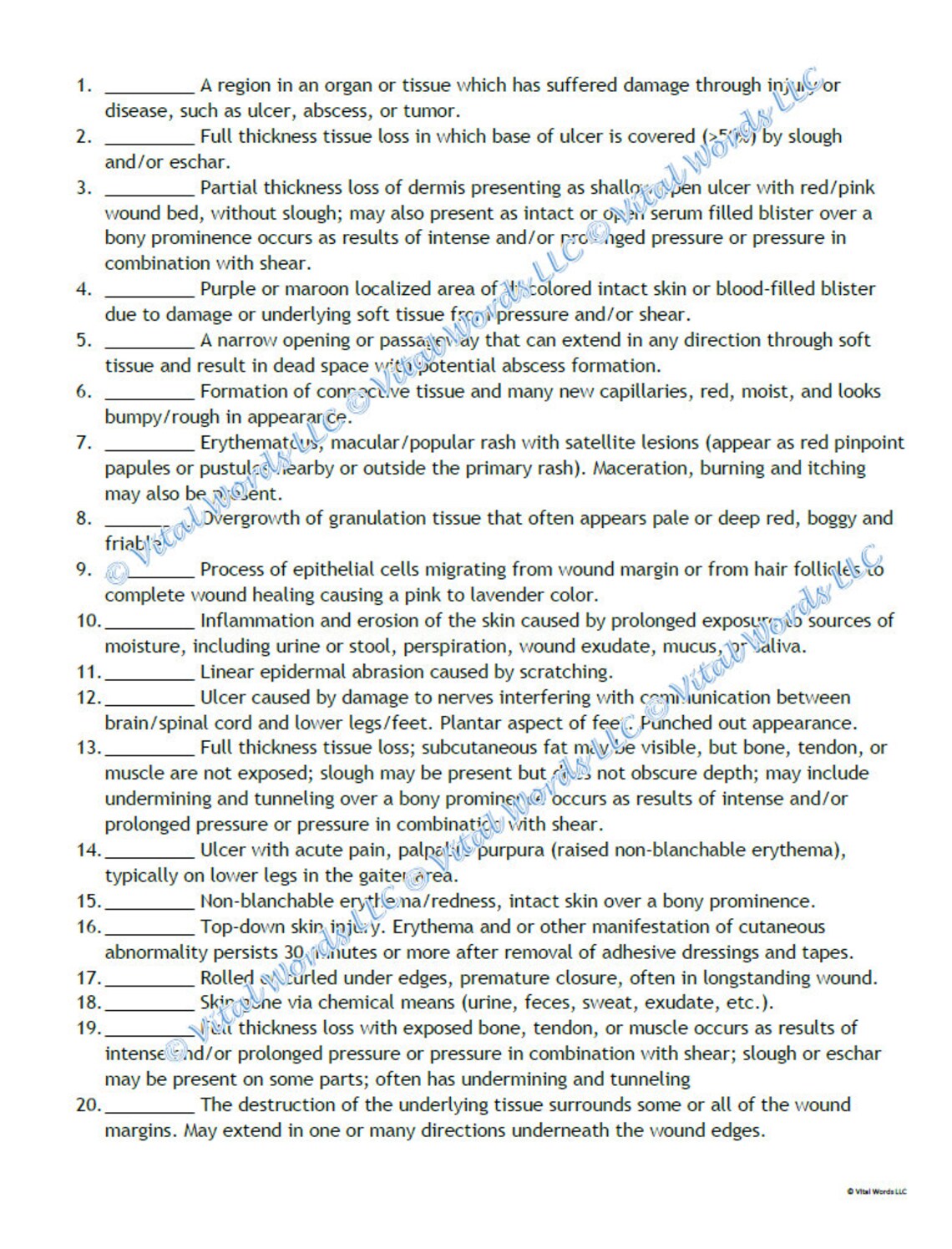 Wounds, Skin, and Pressure Injuries Nurse Knowledge Quiz Etsy