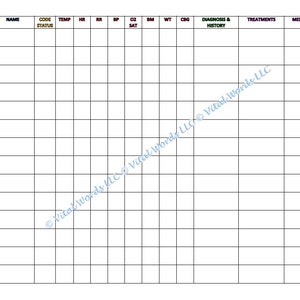 14 Patients/Residents Nurse Brain Simple List