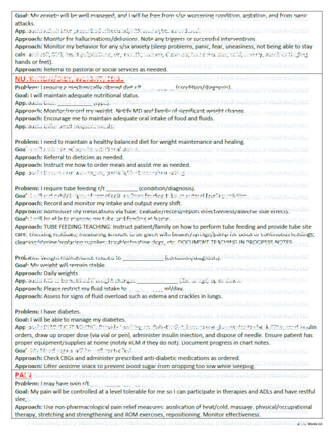 Nursing basic care plan template for ltc icf snf etsy canada