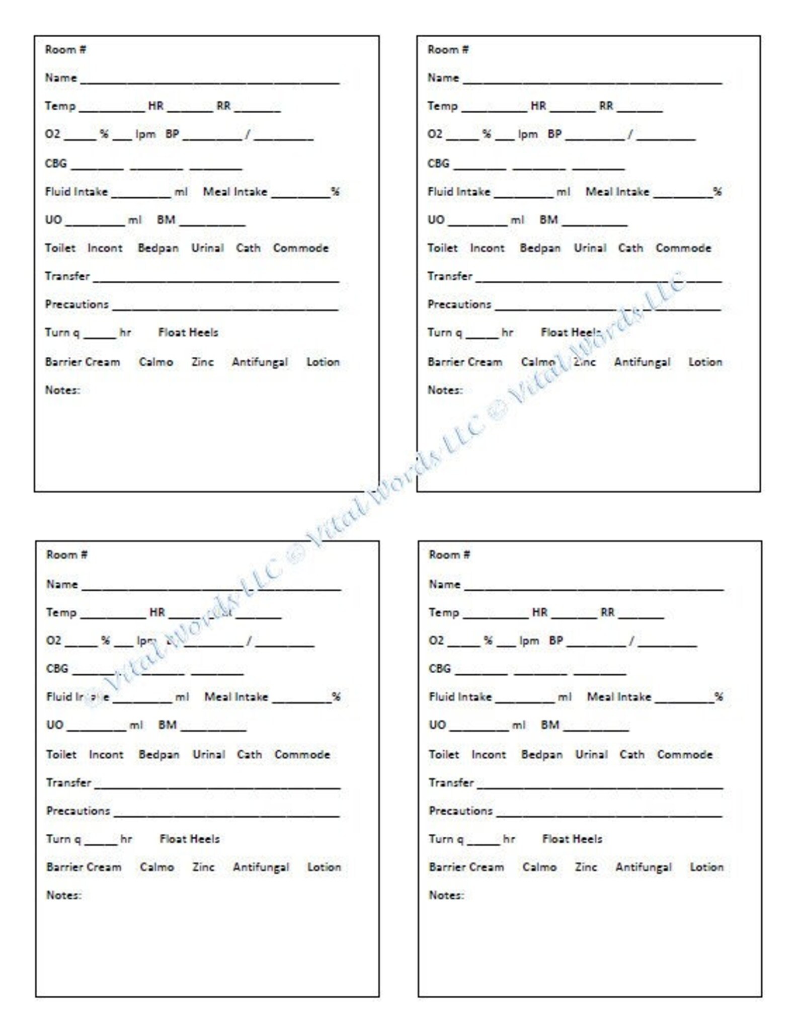 Four Patient Worksheet.pdf 4 Patient Report Sheet for Cnas or Nurses - Etsy