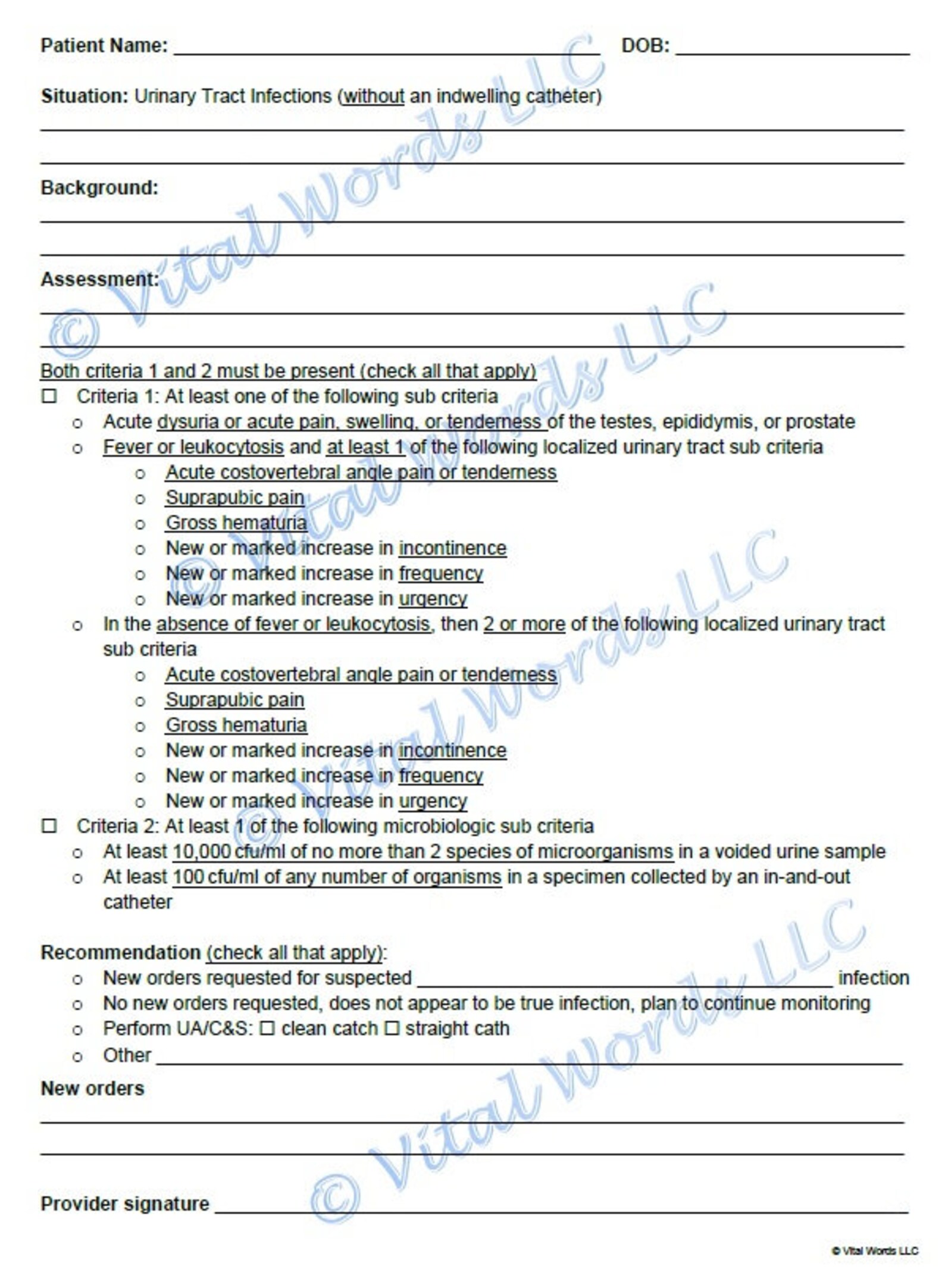 SBAR Form Mcgeer Criteria Infection Surveillance - Etsy