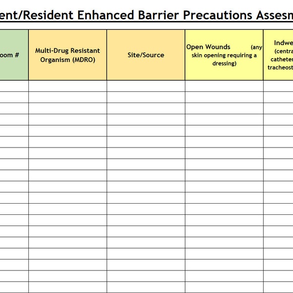 Enhanced Barrier Precautions Patient/Resident Assessment Form