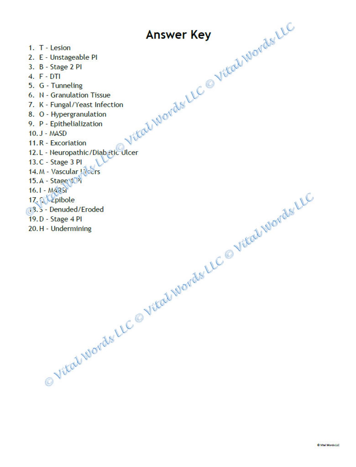 Wounds, Skin, and Pressure Injuries Nurse Knowledge Quiz Etsy