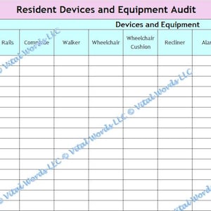Resident/Patient Device and Equipment Audit Form