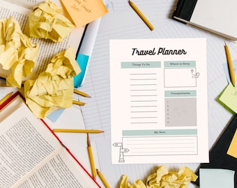 Printable Travel Planner | Travel Journal | Travel Scrapbook | Christmas Gift | Printable Travel Planner | Travel Vacation Planner | Tracker