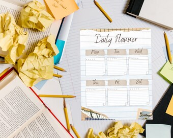 Printable Weekly Planner | Brown and White Classic Weekly Personal Planner | Instant Download | Weekly Schedule | Personal Weekly Planner