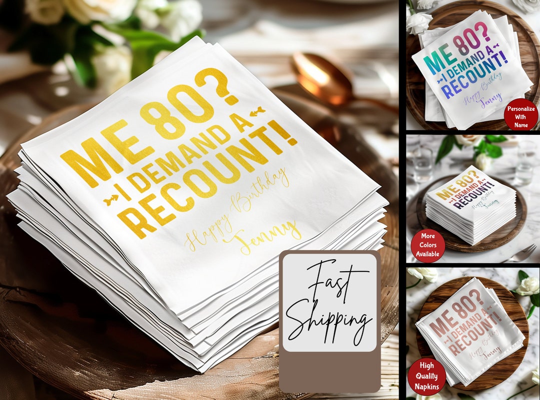Funny 80th Birthday Party Napkins: