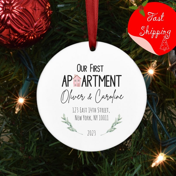 First Apartment Custom Keepsake,Renter's First Christmas in New Apartment Ornament,Personalized Ornament for New Apartment, Couple apartment