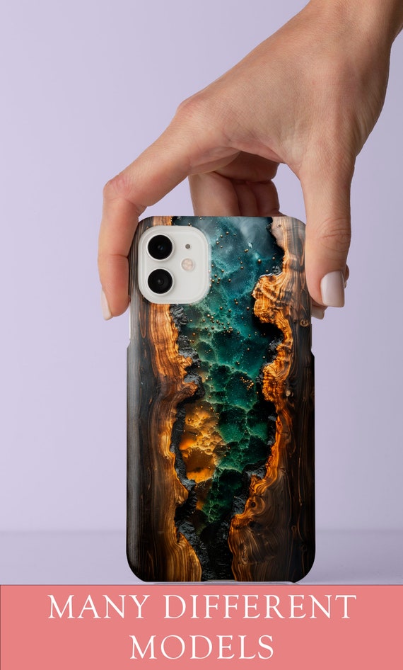 【as\"on】YOU & I EPOXY IPHONE CASE Digital Print Natural Wood Tough iPhone Printed Case, Faux