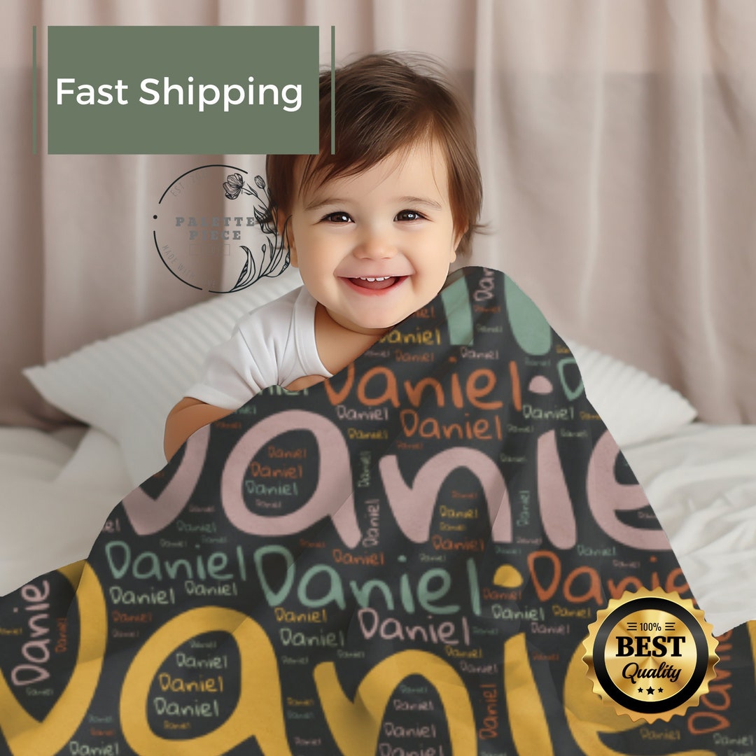 Personalized Name Blanket, Customized Blanket for Kids, Custom Family