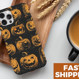 Halloween Pumpkin Tough Phone Case, iPhone 15 Pro Max Case, Samsung S24 Ultra Case, Pixel 8 Pro Case, Protective Halloween Gift Phone Case