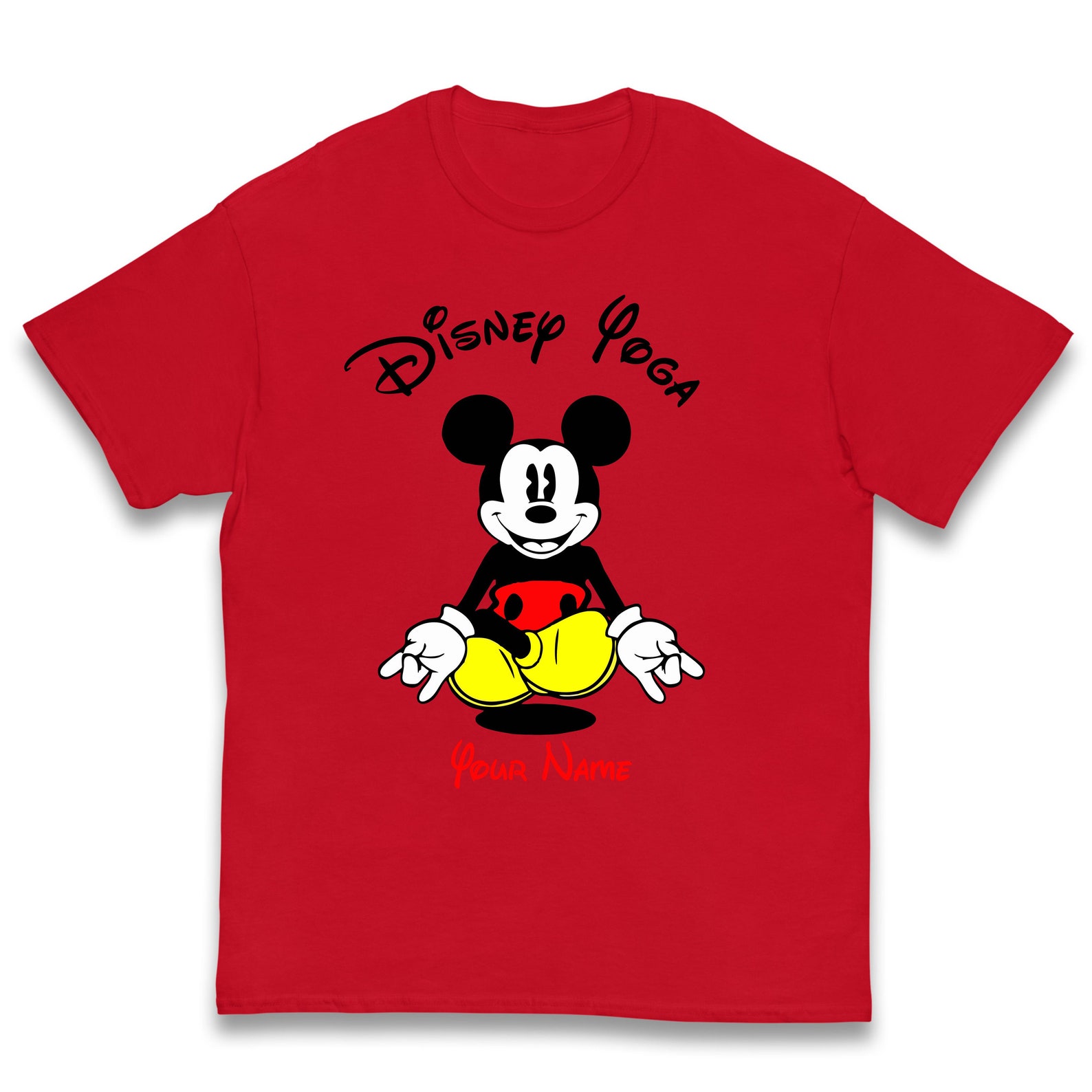 Personalised Disney Classic Mickey Mouse Yoga Shirt Mickey Etsy