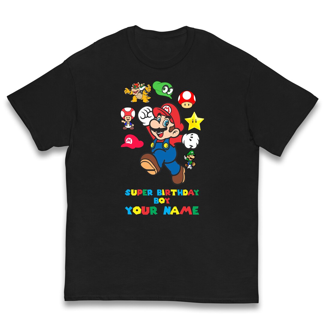 Super Mario Birthday Shirt Custom Super Mario Shirt Mario Etsy