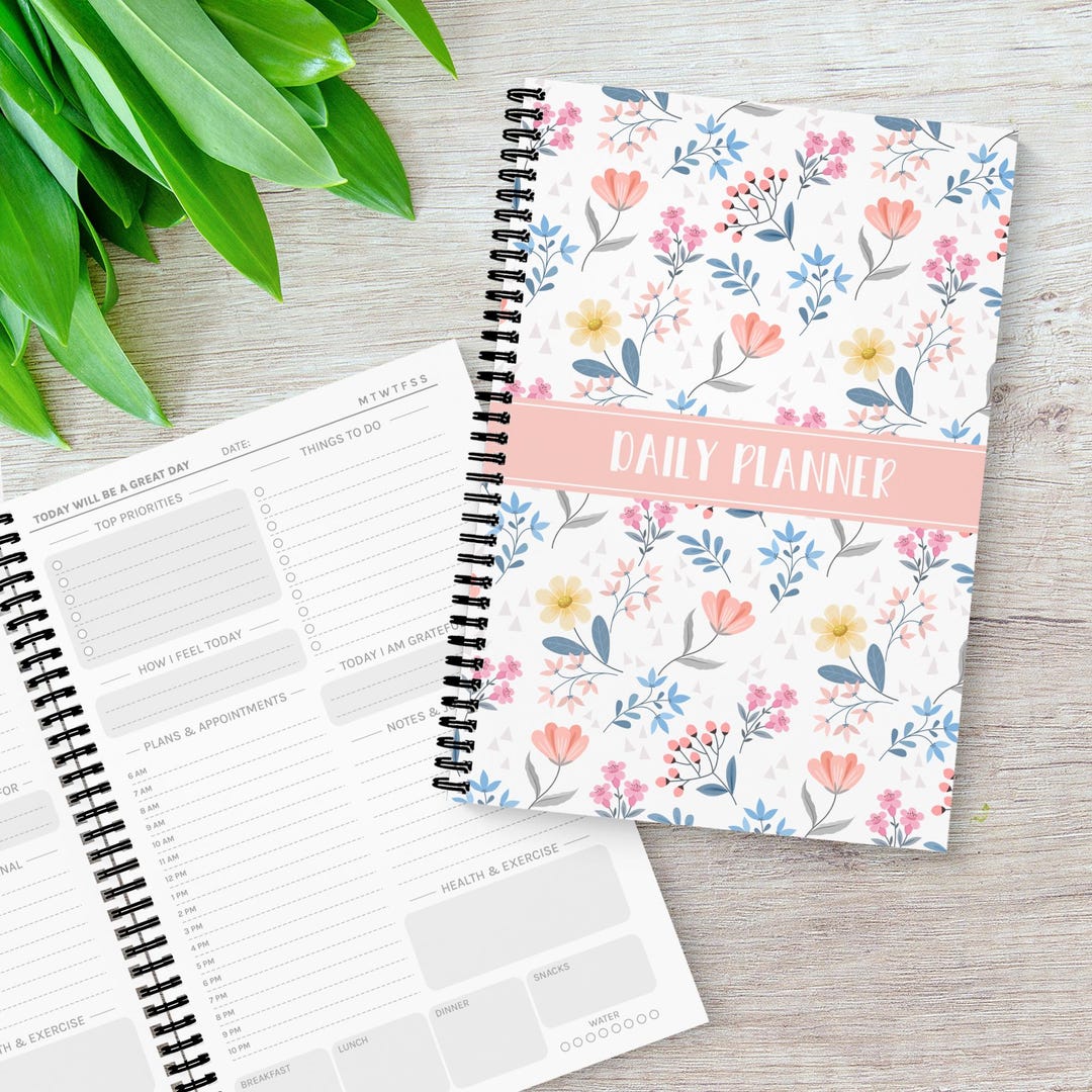 Pastel Blossom Daily Planner A5 Organiser Notes Journal to Do List ...