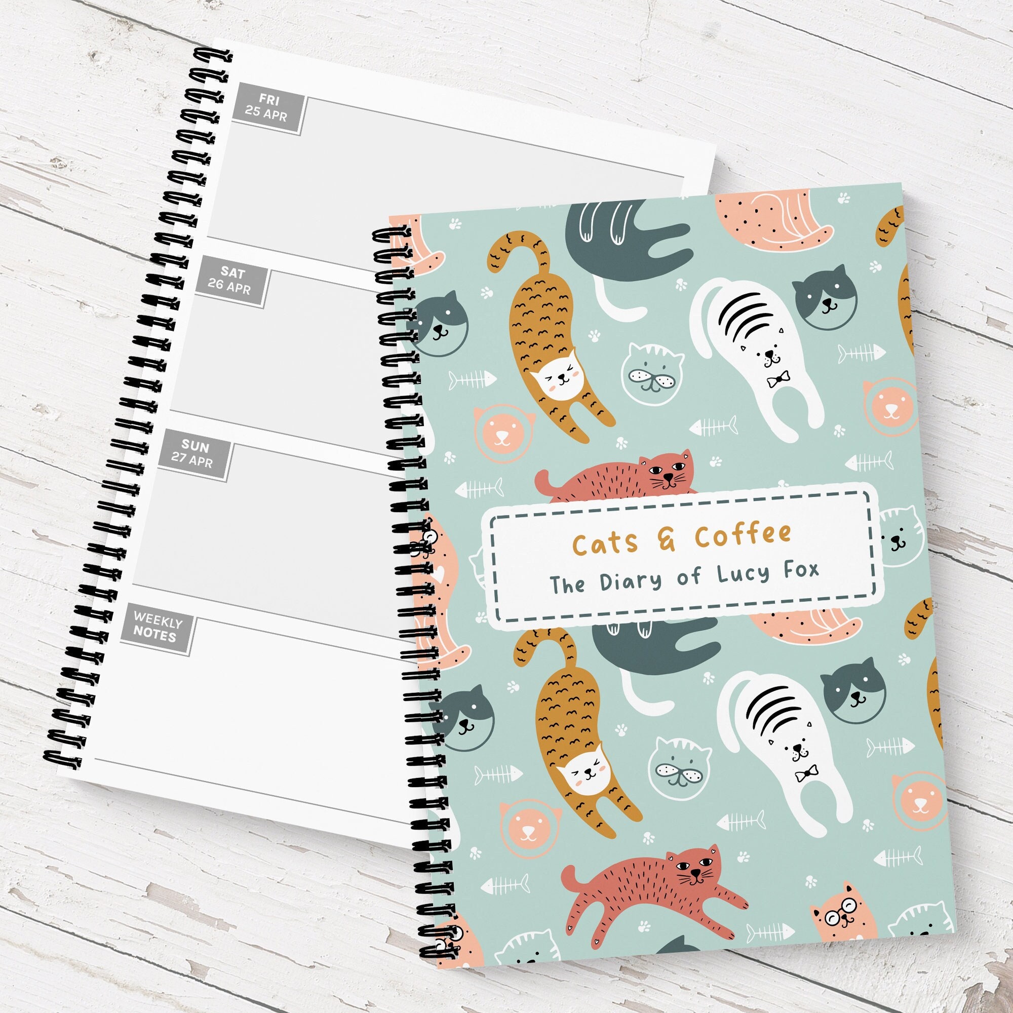 Kitty Cat Mini Journal, Cat notebook, Cat journal, Cat, Teacher Gift