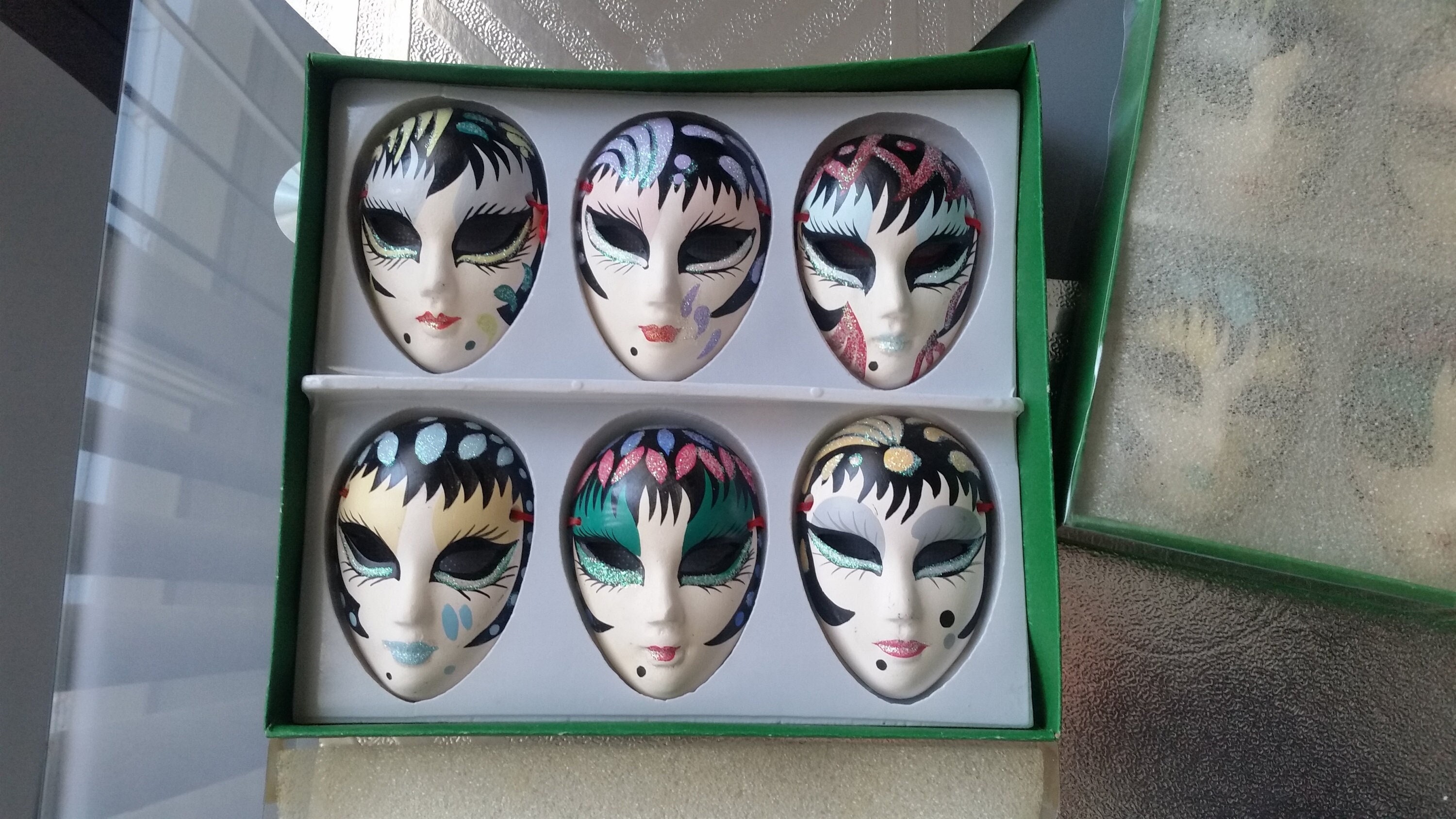 Six Small Ceramic Masks Wall Decoration NOS New in Package - Etsy