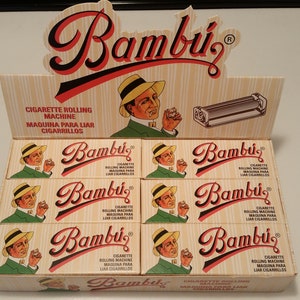 New Vintage 6 Bambu Cigarette Rolling Machine In Counter Display Case Man Cave Gift