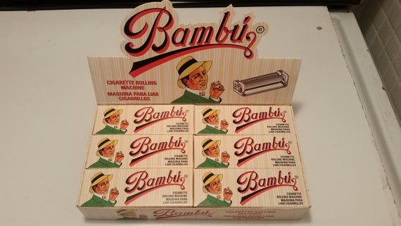 New Vintage 6 Bambu Cigarette Rolling Machine in Counter Display Case Man Cave Gift