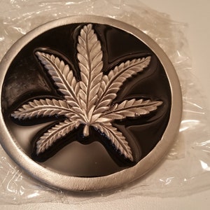 Marijuana Pot Leaf Belt Buckle NOS Vintage Metal
