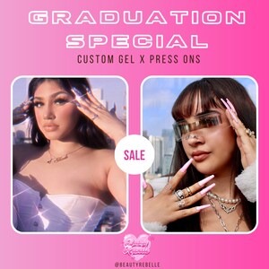 CUSTOM NAIL SET | Luxury Press On Nails | Glue On Nails | Press On Nails | Custom Nails | Choose Your Design Nails| Graduation Special