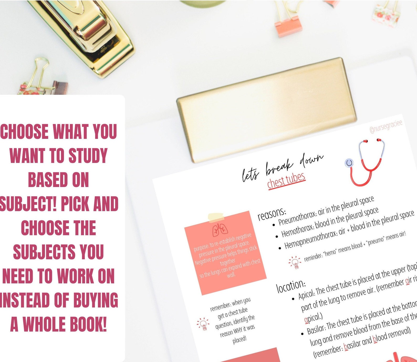 CHEST TUBE NCLEX Review Guide Chest Tube Nursing School Etsy