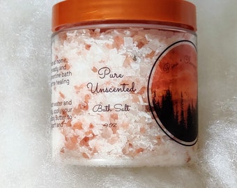 Pure Unscented Bath Salt, Handmade Self Care, Christmas Gift For Women, Organic Bath Soak for Sensitive Skin