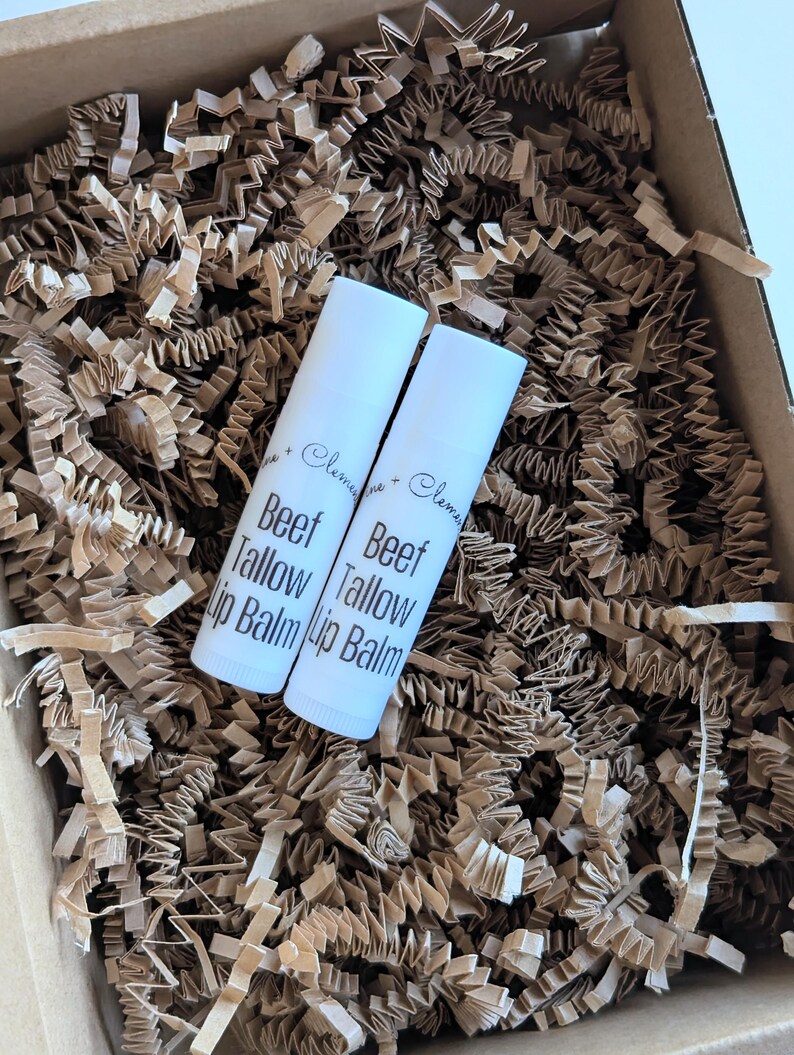 Bálsamo labial orgánico de sebo con vainilla o menta, regalo para el cuidado natural de la piel. imagen 4