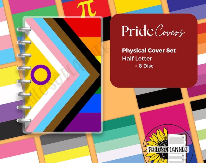 Featured listing image: Pride Flag Planner Covers: Matching Front and Back (Laminated 10 Mil)