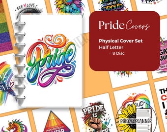 Pride Planner Covers Half Letter Discbound Laminated Front and Back Set