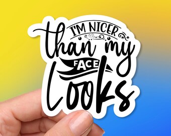 Snarkiness - Vinyl Sticker - I'm nicer than my face looks