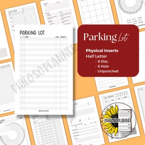 Parking Lot Planner Inserts Half Letter Discbound Task Capture Set