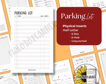 Parking Lot Planner Inserts Half Letter Discbound Task Capture Set