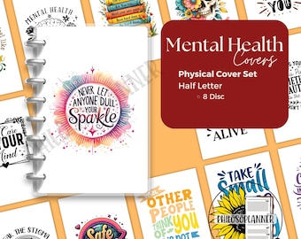 Inspirational Planner Cover Set Half Letter Discbound Laminated Motivational Art