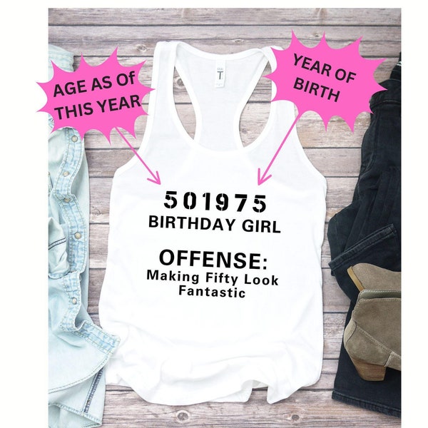 Camiseta divertida con foto policial para el 50.º cumpleaños, temática de fiesta en la cárcel