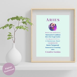 Aries Woman Dark Skin Tone|Aries Zodiac Traits|Aries Personality|March Birthday|April  Birthday| Aries Horoscope Poster|Astrology Star Sign|