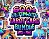 Funny Tarot Card Design Bundle PNG SVG, Sarcastic Skeleton Tarot Art For Sublimation and Cut Files, Trendy Skulls ClipArt With Adult Humor