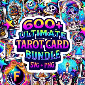Funny Tarot Card Design Bundle PNG SVG, Sarcastic Skeleton Tarot Art For Sublimation and Cut Files, Trendy Skulls ClipArt With Adult Humor