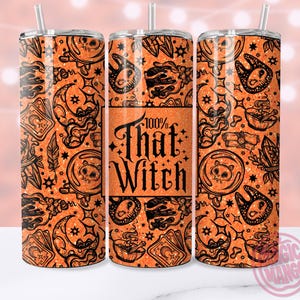 Seamless sparkly trendy halloween tumbler wrap