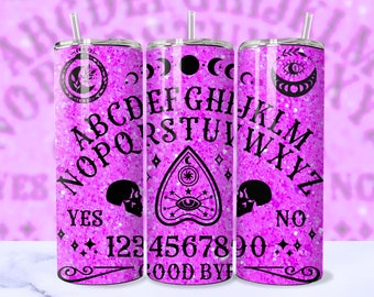 Sparkly Ouija Tumbler Wrap, Witchy Vibes Celestial 20oz Skinny Straight Tumbler Wrap Sublimation Design, Witch Wicca Tumbler PNG, Download
