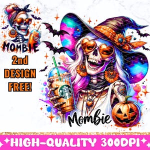 Mombie Girl PNG, grappige volwassen moeder skelet trendy schedel tshirt sublimatie ontwerp, populair sarcastisch gezegde Spooky Mama DTF digitale download