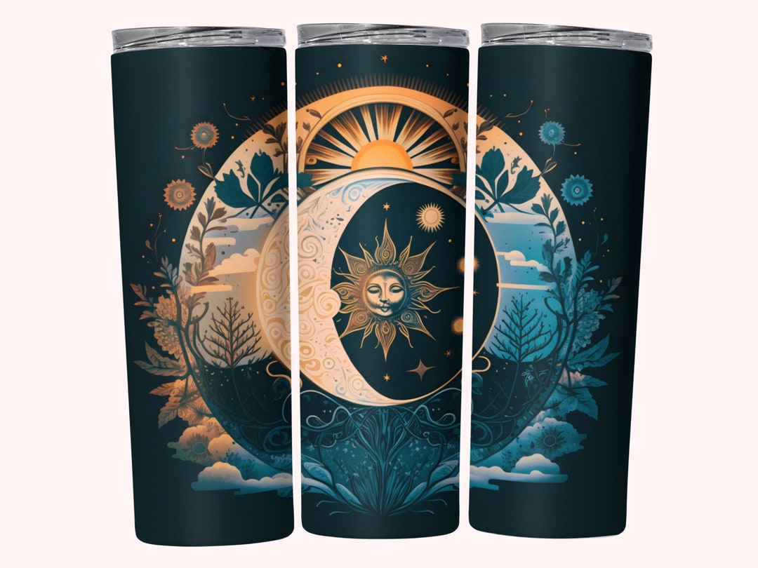 Moon and Stars Tumbler Wrap, 20oz Skinny Tumbler Wrap Sublimation PNG ...