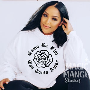 Diseño de camiseta latina "Como La Flor", PNG latina, descarga digital instantánea, diseño mexicano, camiseta mexicana PNG
