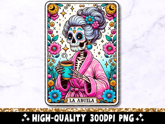 La Abuela Tarot Card PNG, Funny Mexican Grandma Sublimation Design