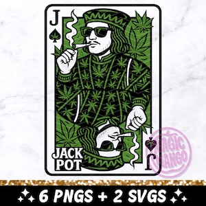 Carta de baralho Jackpot Funny Jack of Spades PNG SVG, Design de sublimação de tarô de cannabis 420, Camiseta de fumante de maconha PNG SVG, Baixar