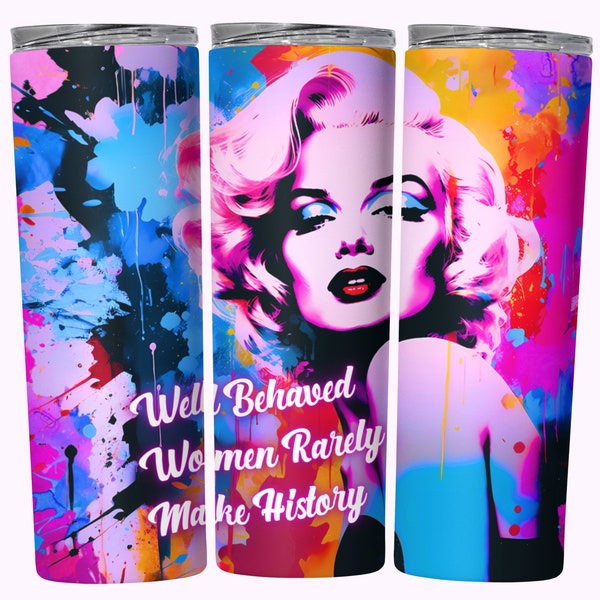 Graffiti Style Marilyn Monroe Quote Tumbler Wrap, 20oz Skinny Tumbler Wrap Sublimation Design PNG, Inspirational Tumbler Wrap For Women