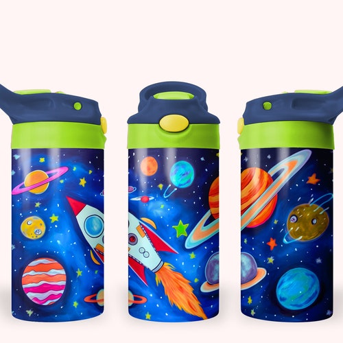宇宙 12 オンス 子供用 フリップトップ シッピーカップ タンブラー ラップ、12 オンス ストレート タンブラー 昇華 PNG、子供用宇宙タンブラー ラップ デザイン PNG